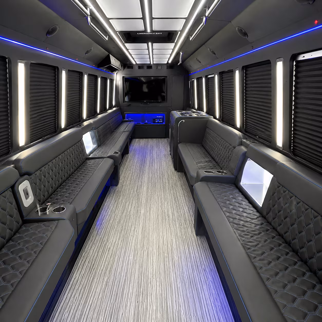 New Orleans Sporting Event Transportation party bus interior