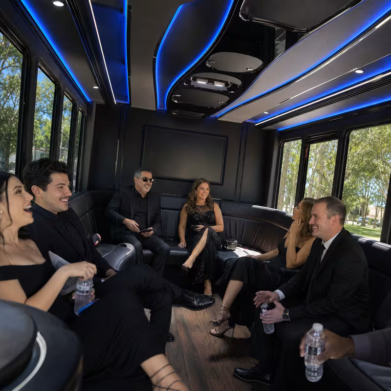 Black Mercedes Sprinter van staged for an New Orleans Private Event Transportation group