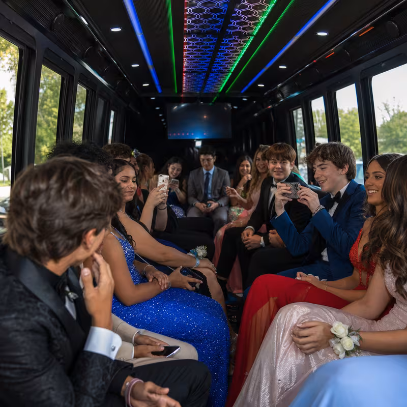 Black Mercedes Sprinter van staged for an New Orleans Prom & Homecoming Transportation group