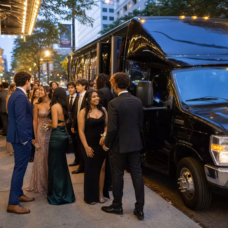 Passengers loading luggage while boarding an New Orleans group shuttle