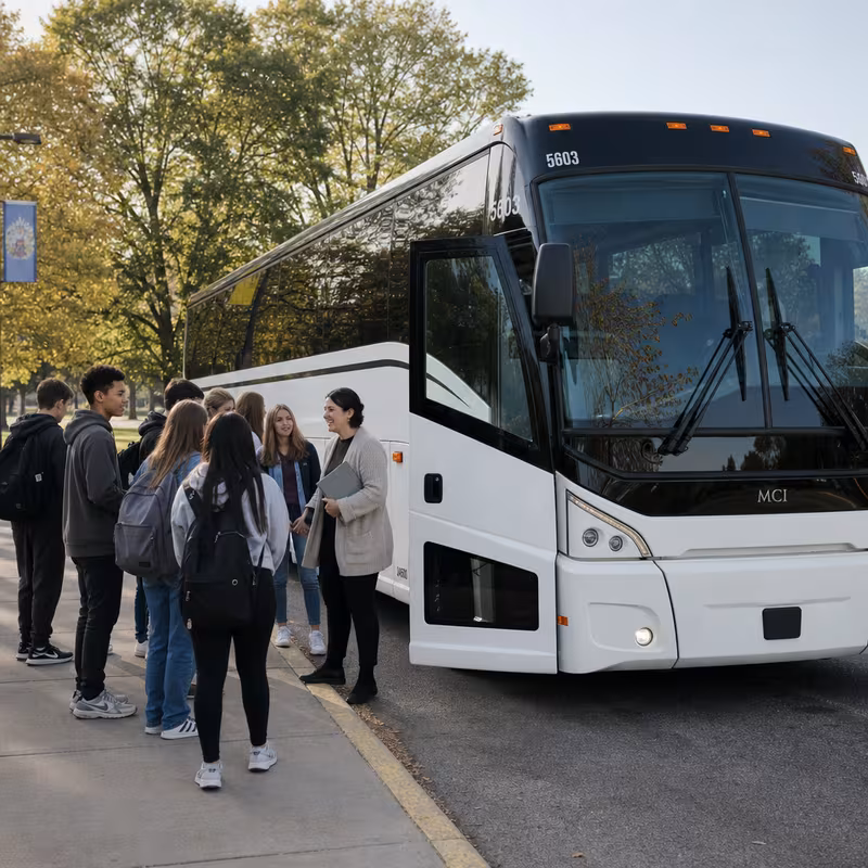 Black Mercedes Sprinter van staged for an New Orleans School Transportation group